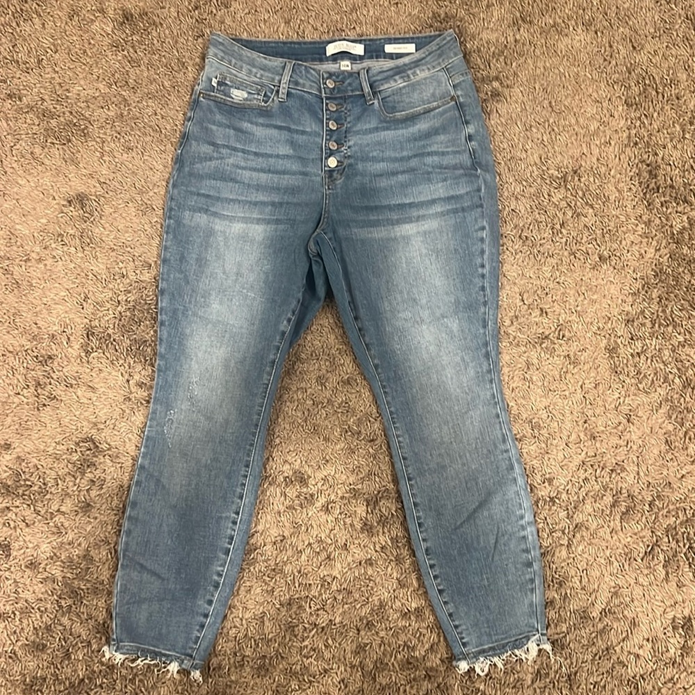 Judy Blue high rise skinny fit 14W raw hem